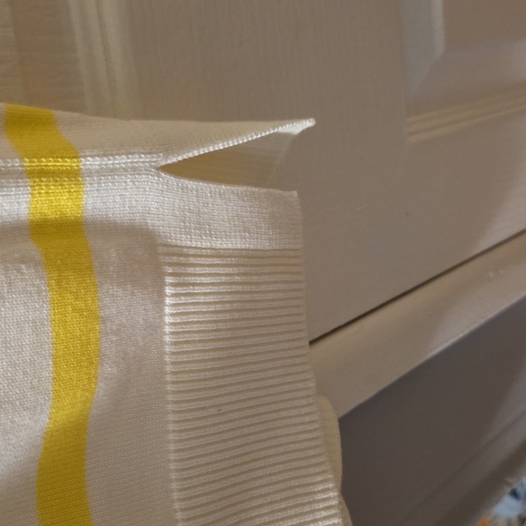 Talbot's Women's Yellow and White Striped Sweater - Picture 6 of 8